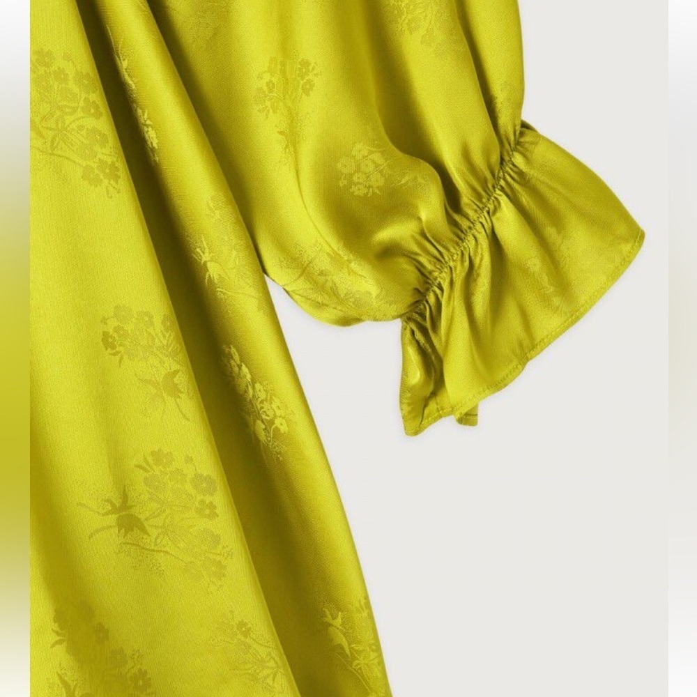 American Vintage NWT Large Anise Viscose Mini Dress Italian Designer - Picture 6 of 10